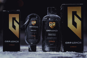 This is a Citrus bottle of 250ml grip armor liquid chalk with a 50ml of citrus grip armor liquid chalk.